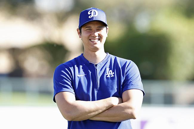 Shohei Ohtani at Spring Training. Kyodo News photo